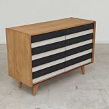 Wooden commode U 453 black and white by Jiri Jiroutek for Intérier Praha