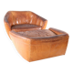 Grands fauteuil et ottoman en cuir
