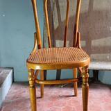 Ancienne Chaise de Bistrot en Bois Courbé " Fischel "