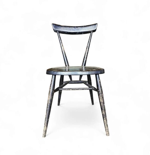 Chaise empilable noire Ercol L.Ercolani années 1950