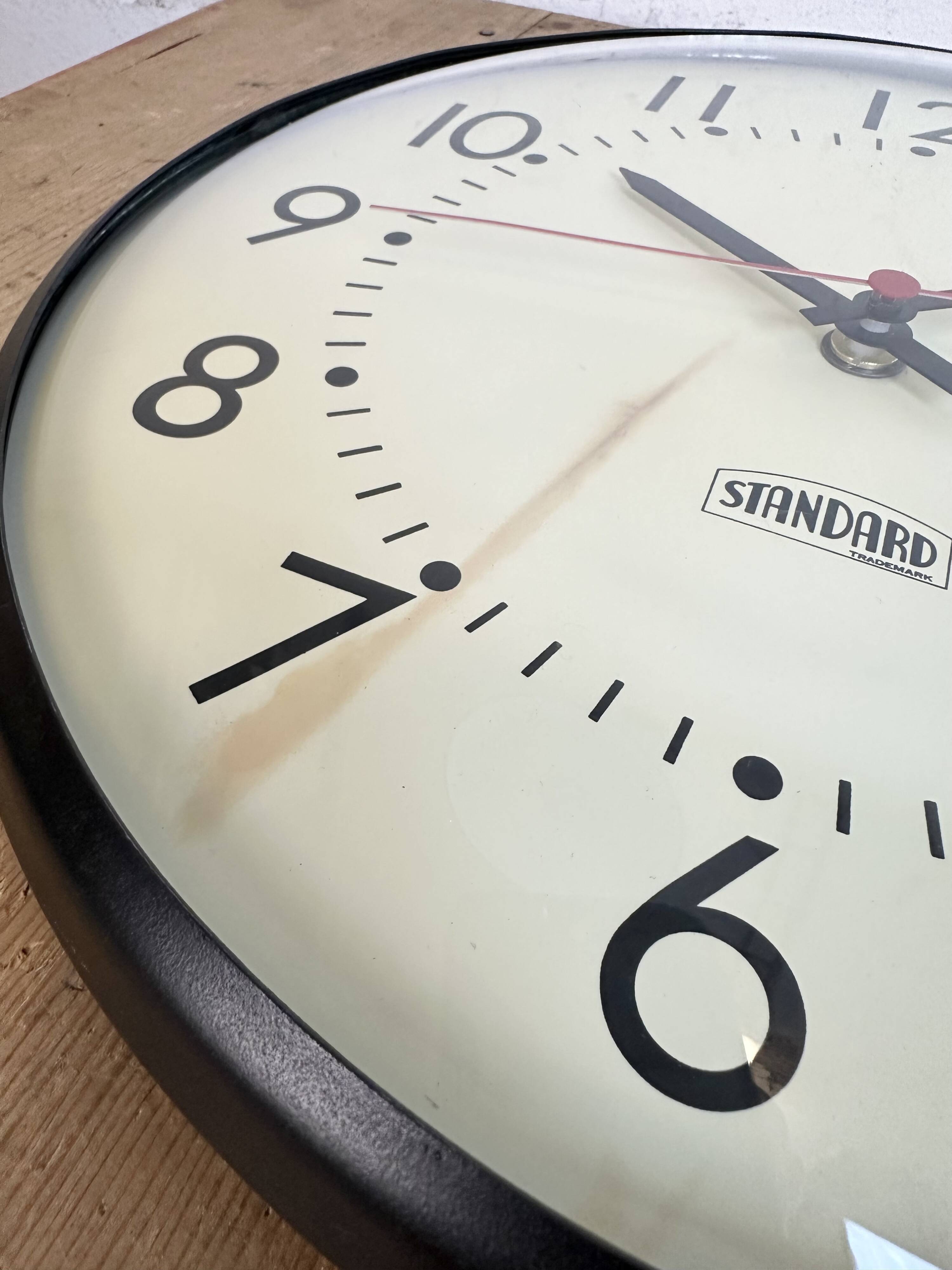 Vintage school wall clock from standard electric, 1980s