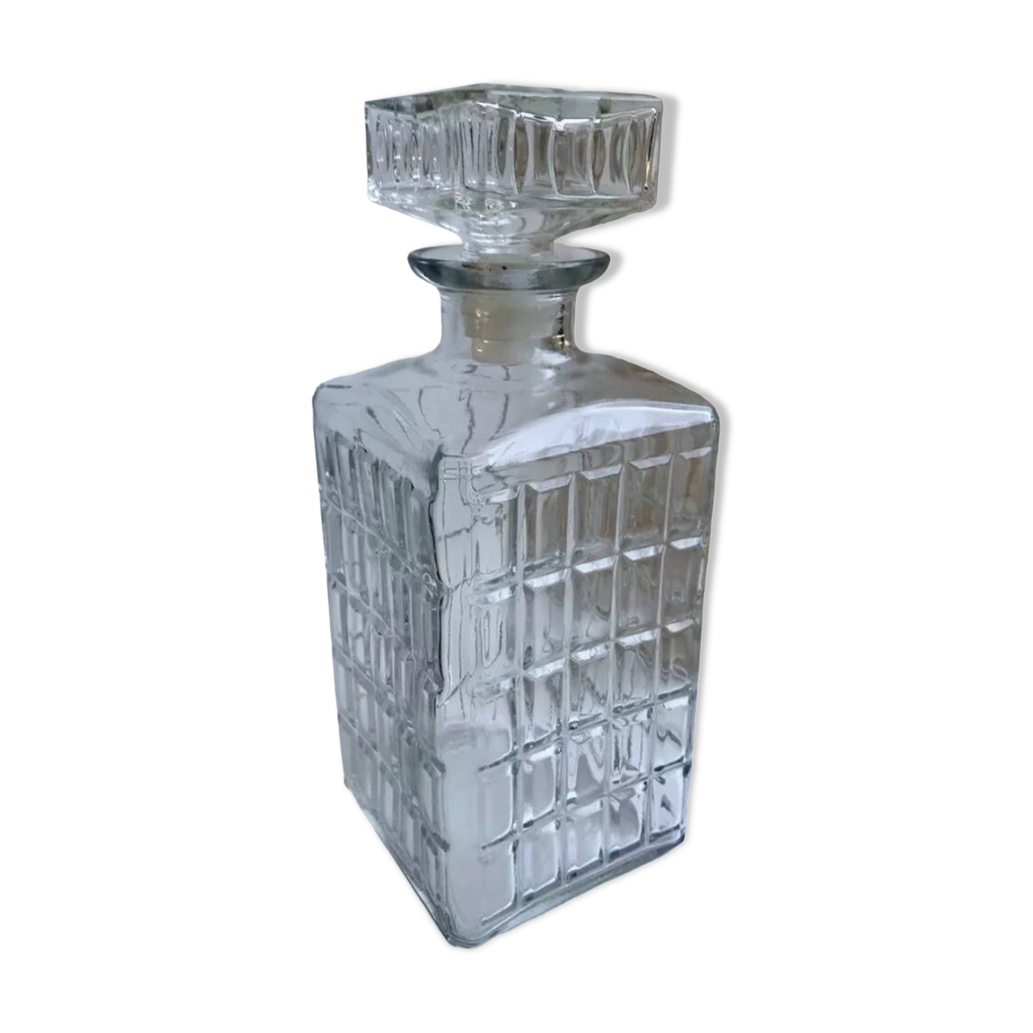 70s glass whiskey decanter