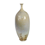 Designer vase ceramic glazed and iridescent vintage 80s