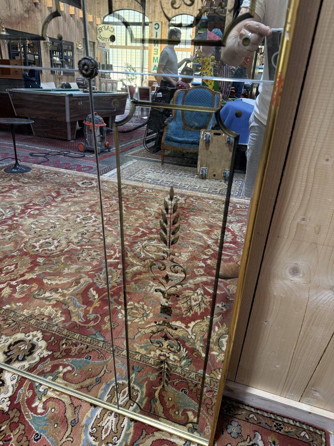 Large bistro mirror - Venetian Art Nouveau brasserie style
