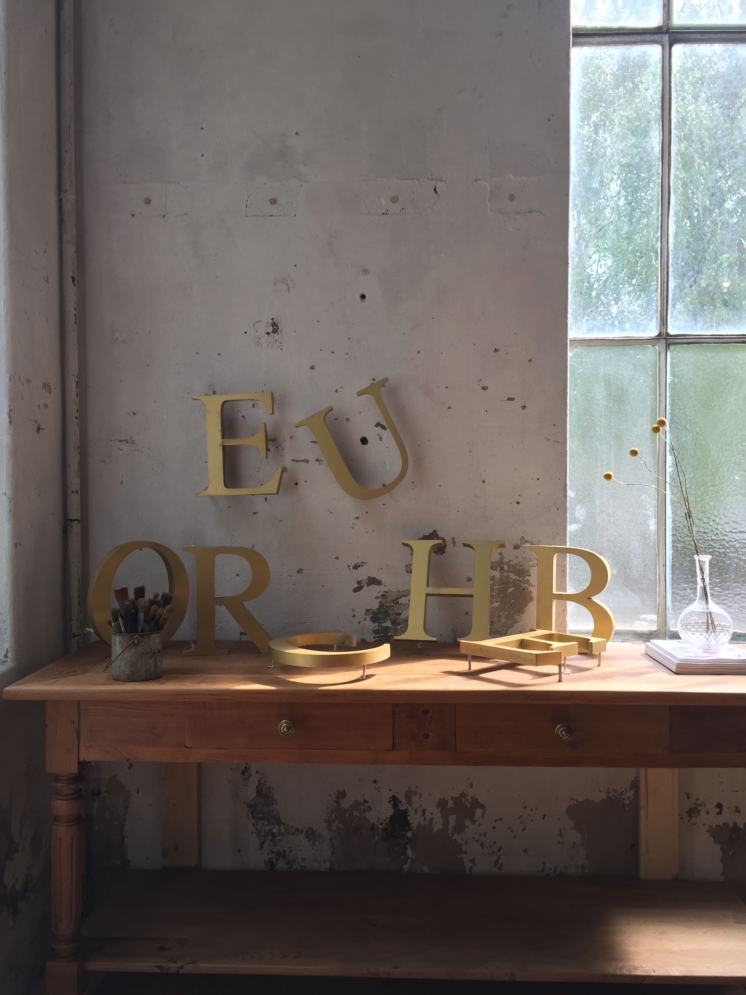 Letter signs vintage gold old