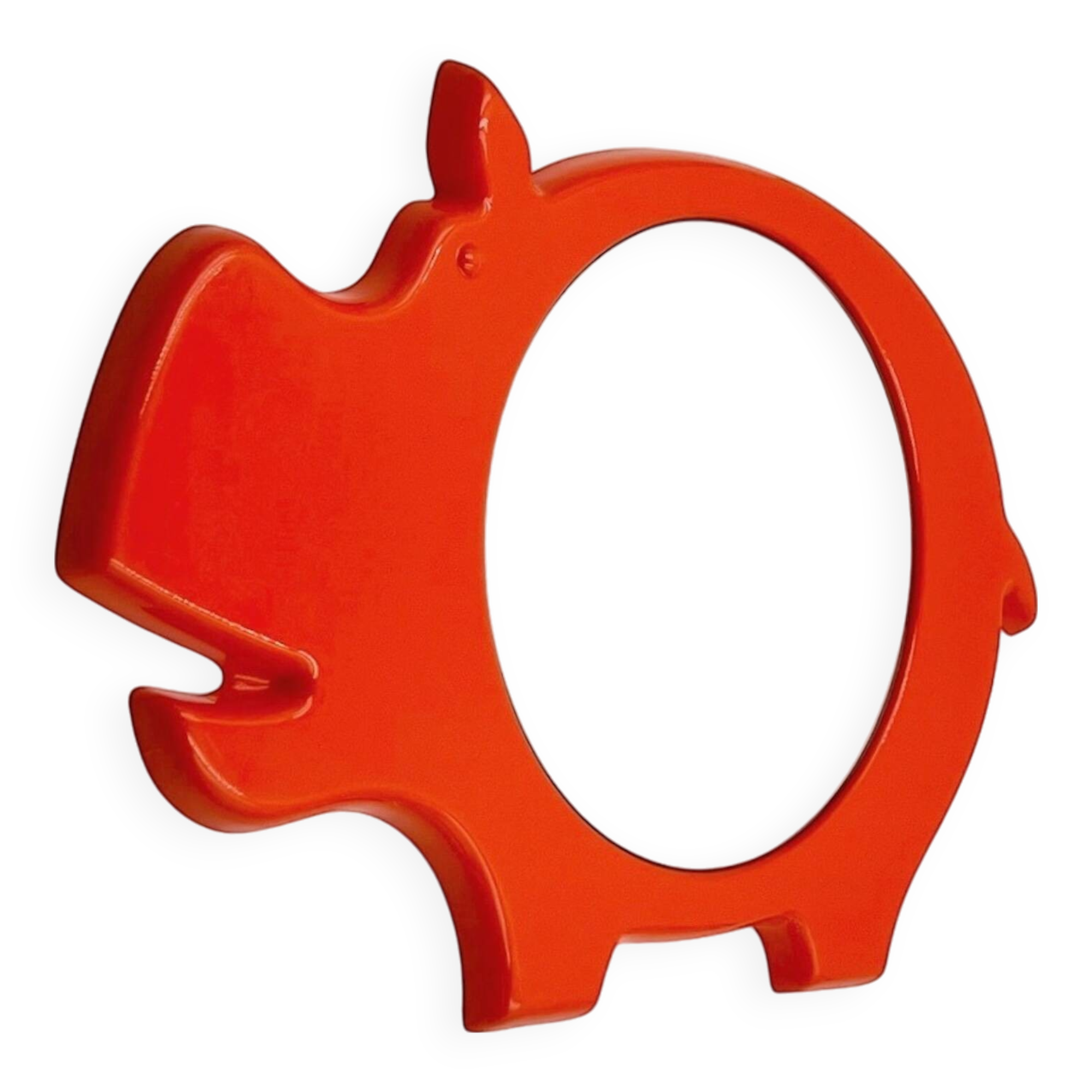 Space Age Wall Mirror with Hippo Shape Poss Denmark, 1960/70s
