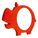 Space Age Wall Mirror with Hippo Shape Poss Denmark, 1960/70s