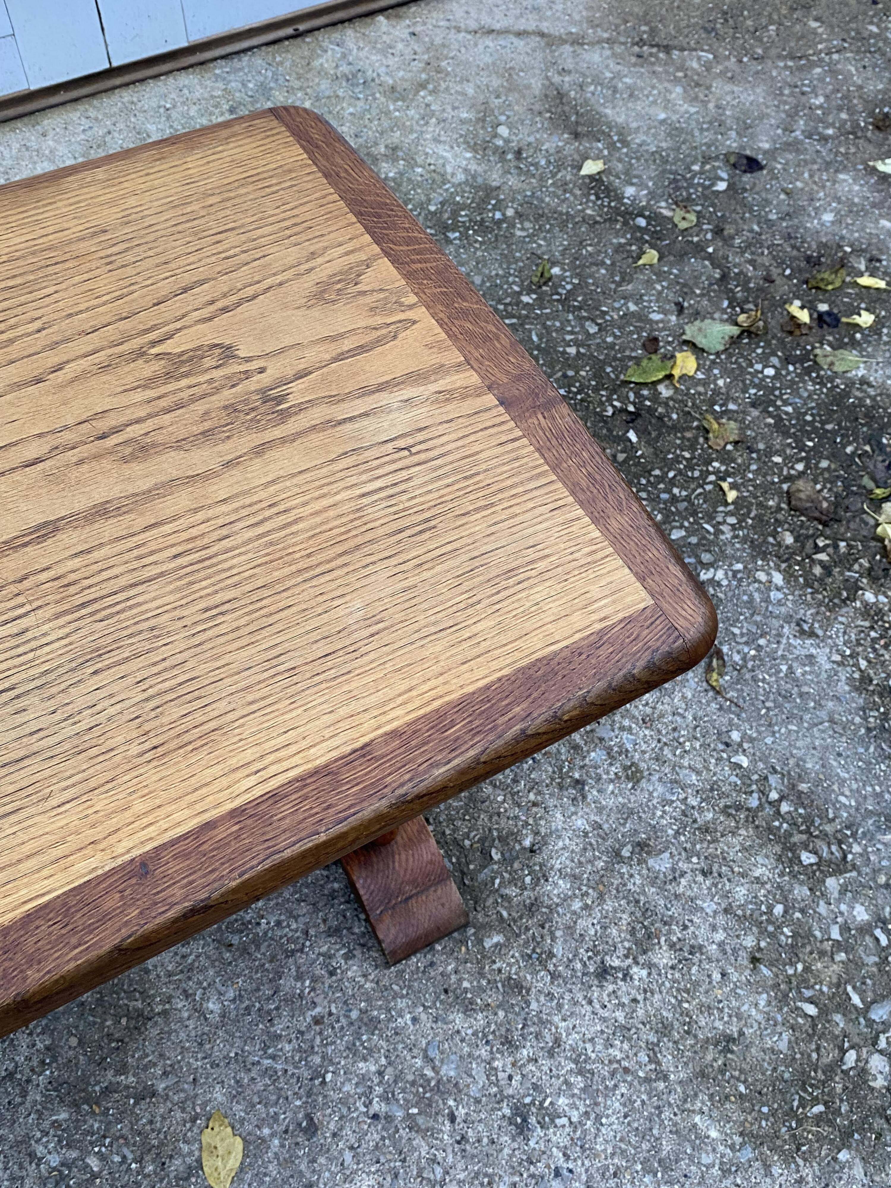 Rustic oak farmhouse coffee table, monastery style, 1950s