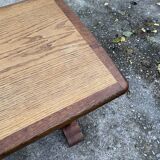 Rustic oak farmhouse coffee table, monastery style, 1950s