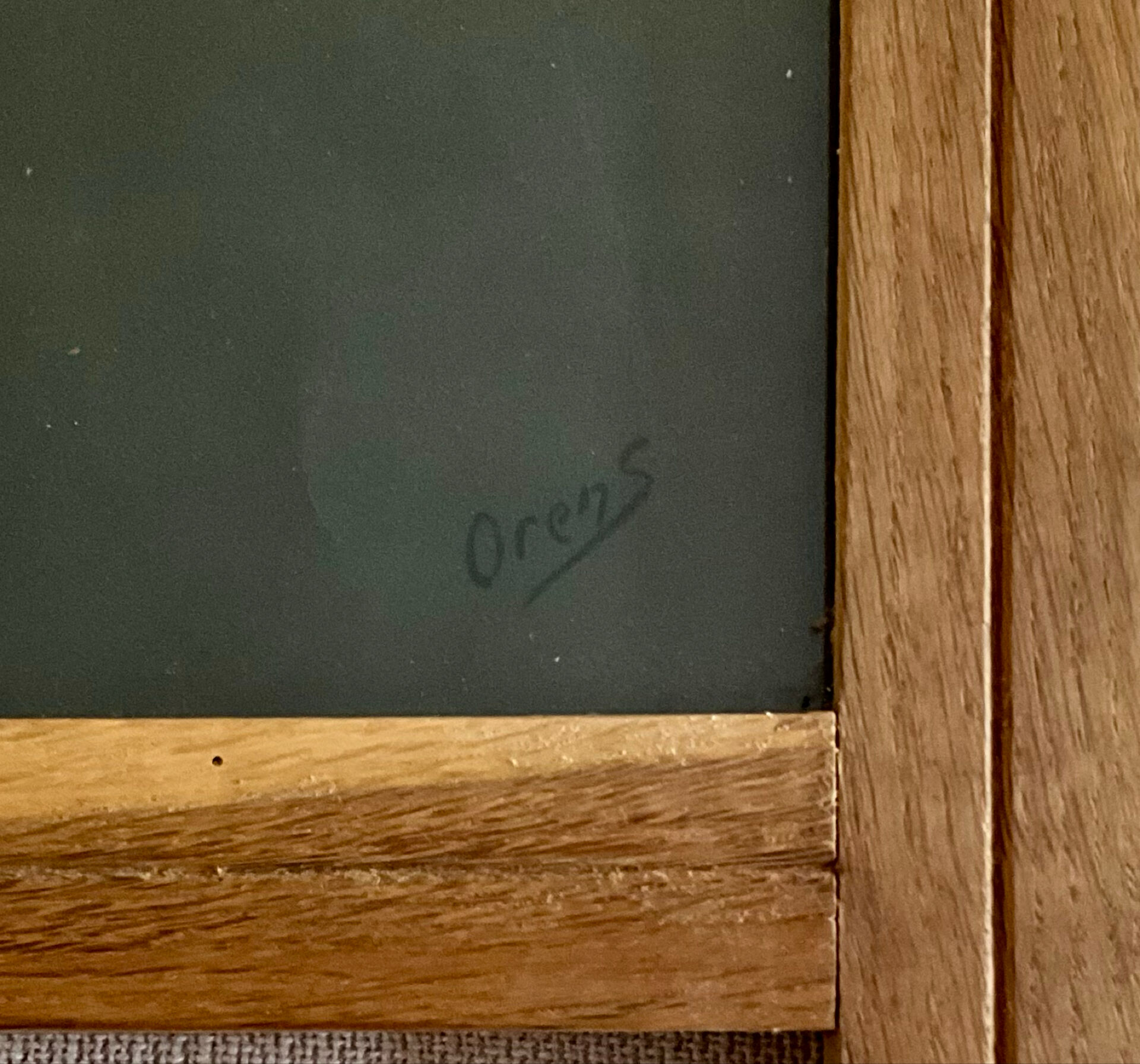 Large old print by Orens Denizard in its oak frame.