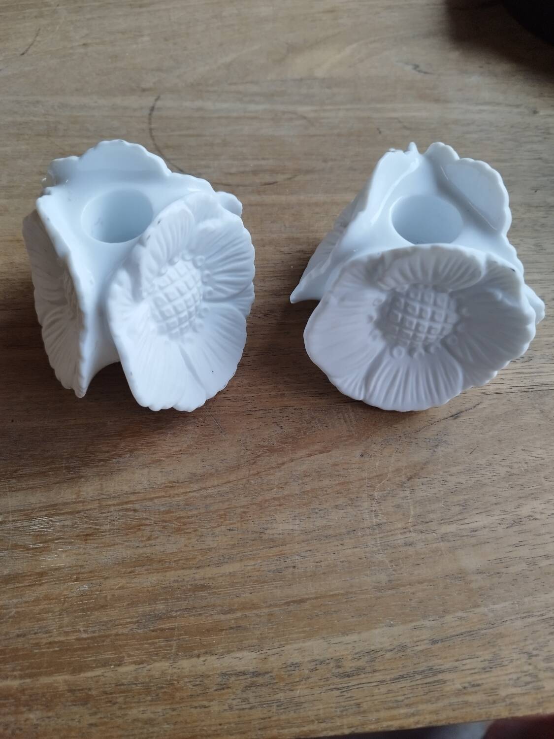 Pair of Limoges porcelain candlesticks