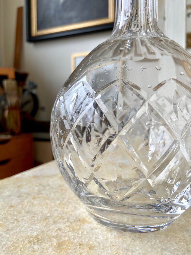 Chiseled crystal carafe