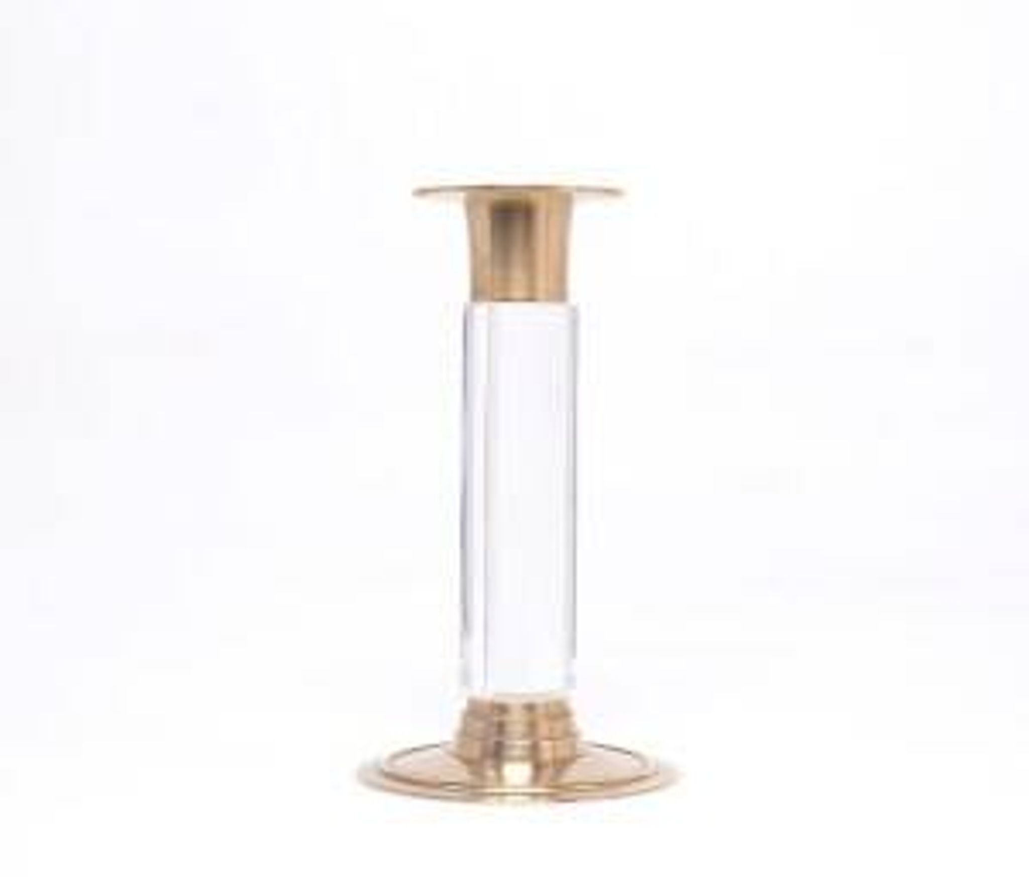 Ensemble vintage de bougeoirs en laiton et en lucite, années 1970.
