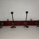 Old wall coat rack wood and iron 4 hooks
