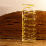 Ridged glass vase, Murano style