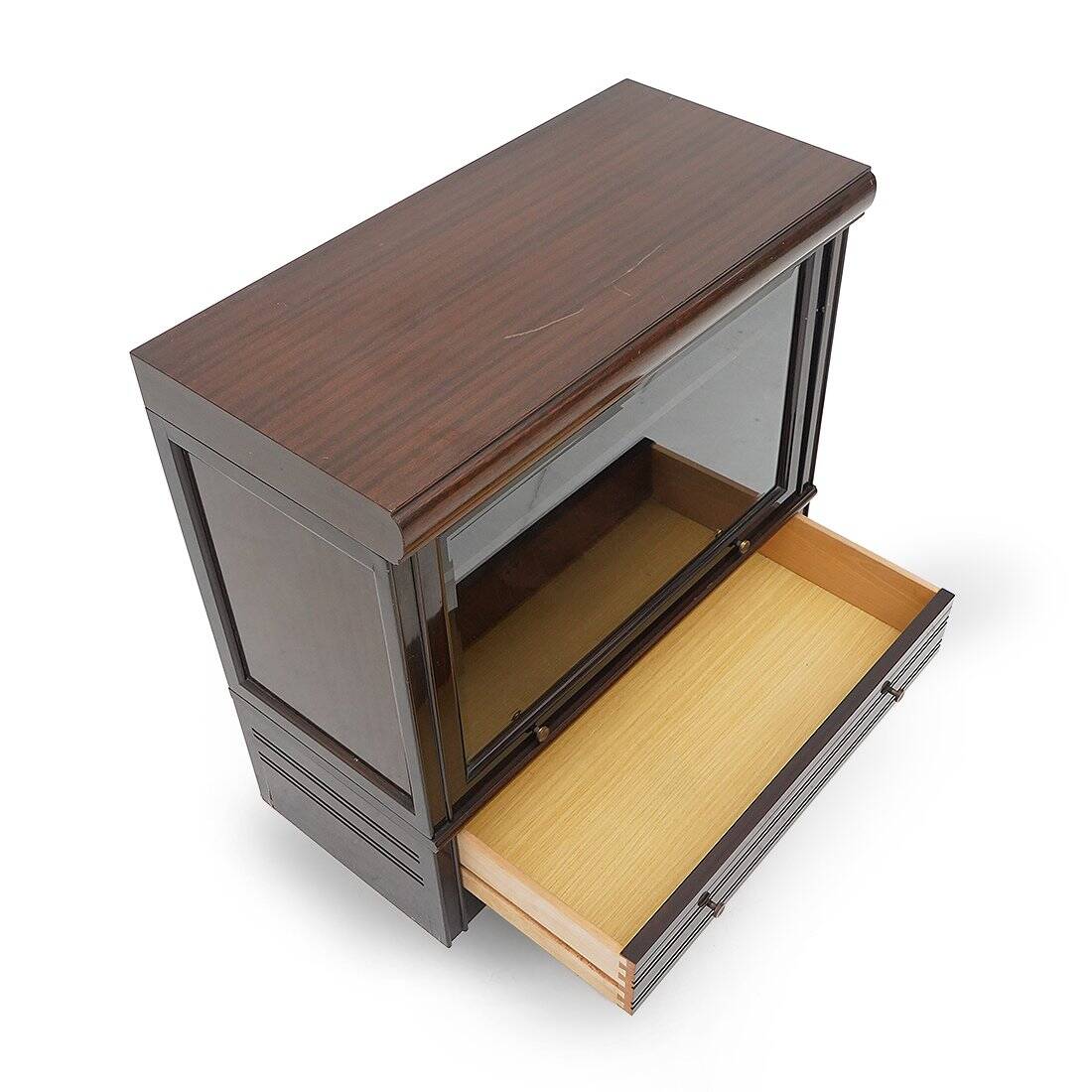 1970s buffet with glass door and drawer