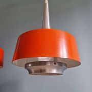 Paire de suspensions scandinaves en aluminium brossé, années 60