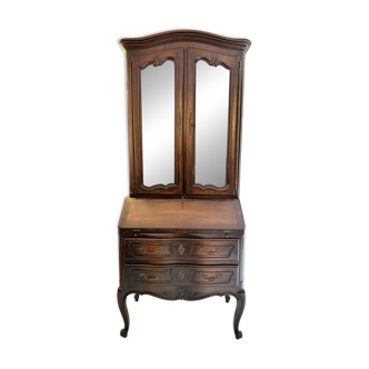 Display secretary in cherry wood, Louis XV style.