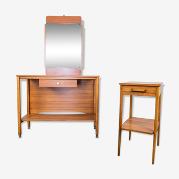 Set of 2 entry console furniture with 60s mirror