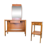 Set of 2 entry console furniture with 60s mirror
