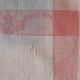 4 embroidered napkins on thread, tea service. Pink trim. Initials M.P.