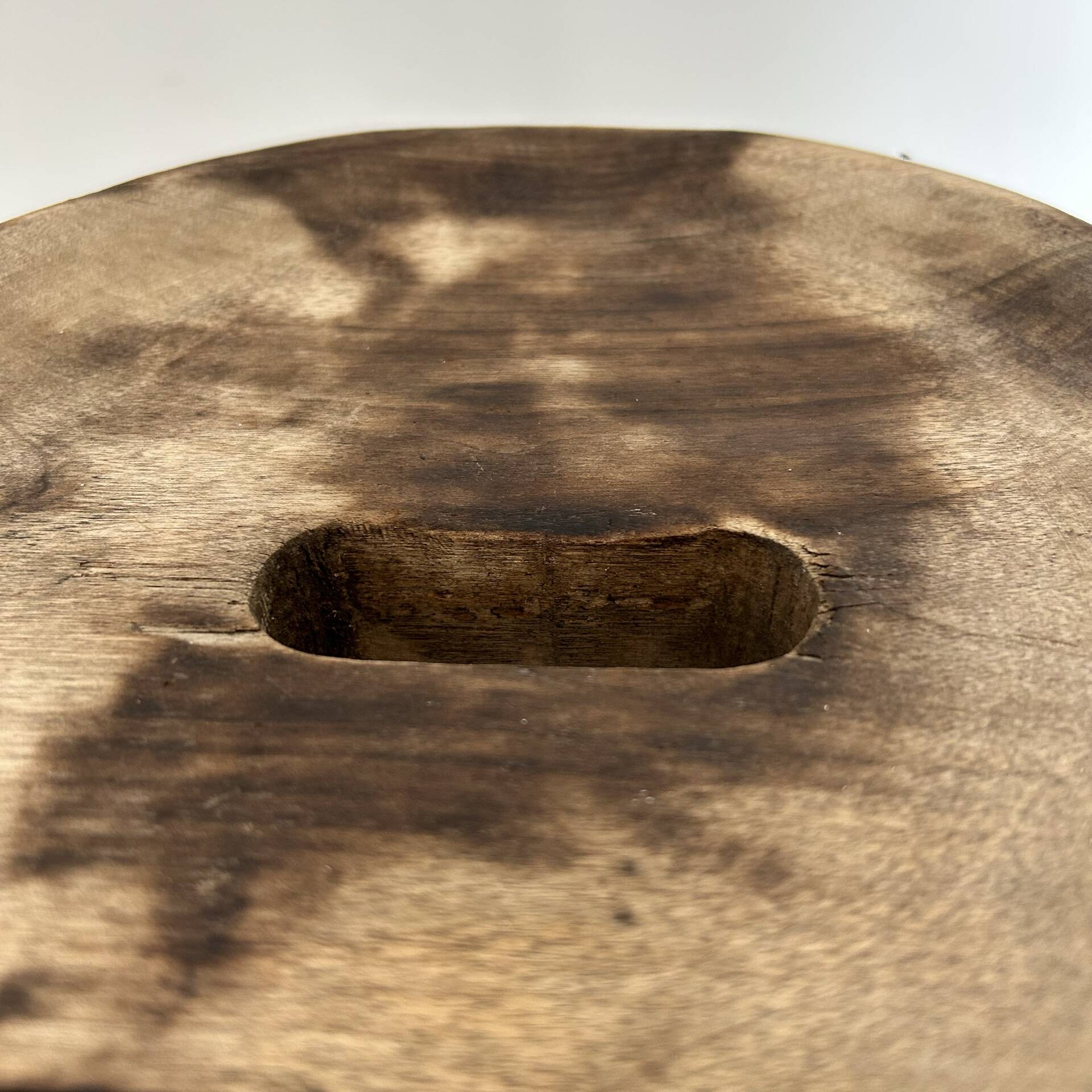 Patinated tripod stool