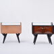 Pair of Italian Midcentury Nightstands with Sculptural Base