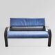 Two-seater sofa in polychrome leather and metal by Poltrona Frau