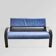 Two-seater sofa in polychrome leather and metal by Poltrona Frau