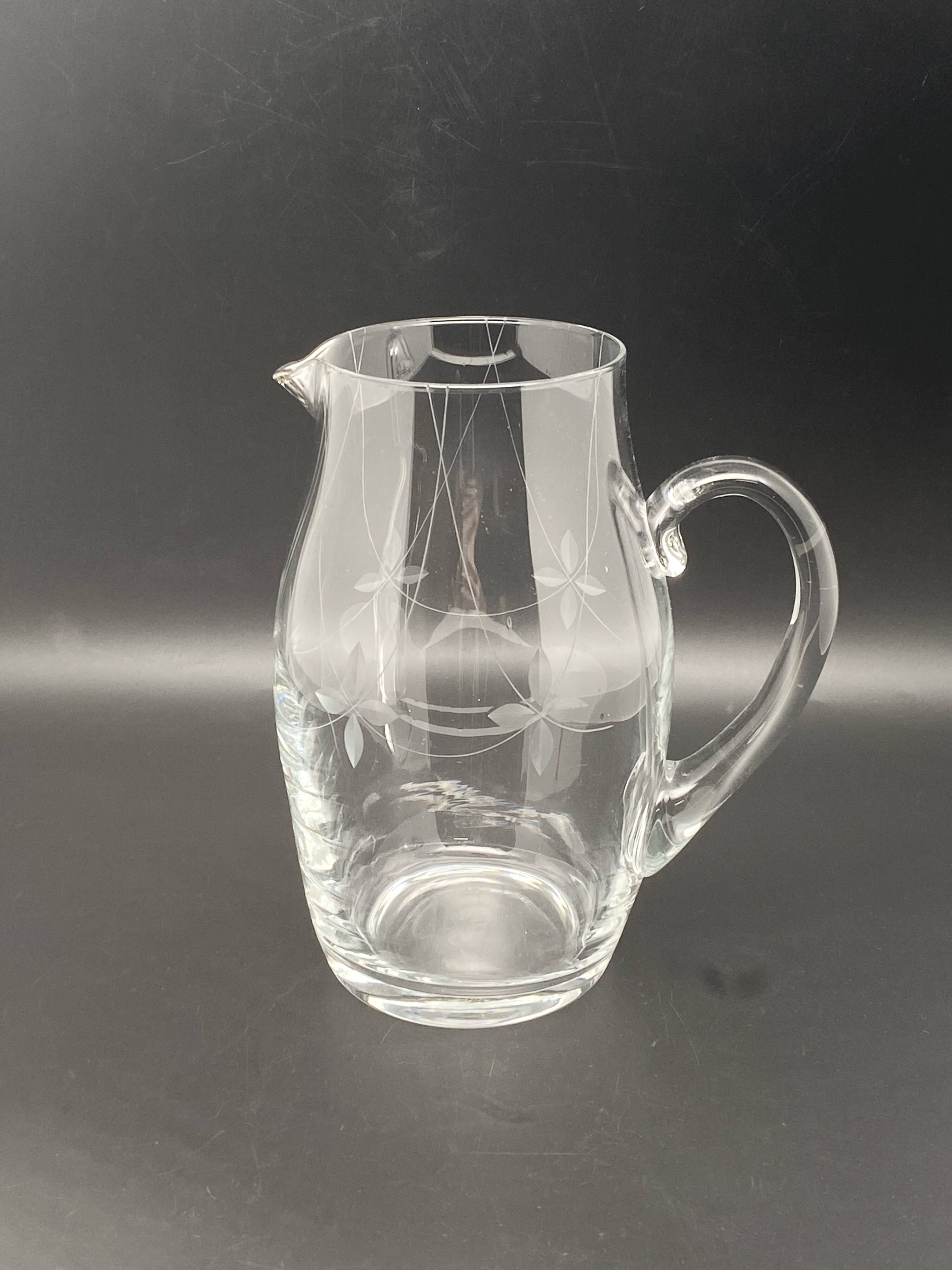 Fine chiseled glass carafe