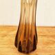 Vase soliflore vintage en verre soufflé fumé années 70