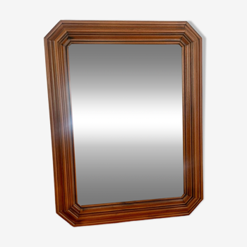 Octagonal wooden mirror