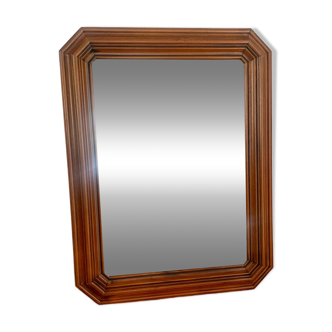 Octagonal wooden mirror