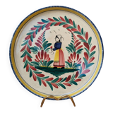 Old HB Henriot Quimper rimmed plate with Breton decor