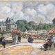 Watercolor painting "The animated Luxembourg garden" Paris in 1952 signed