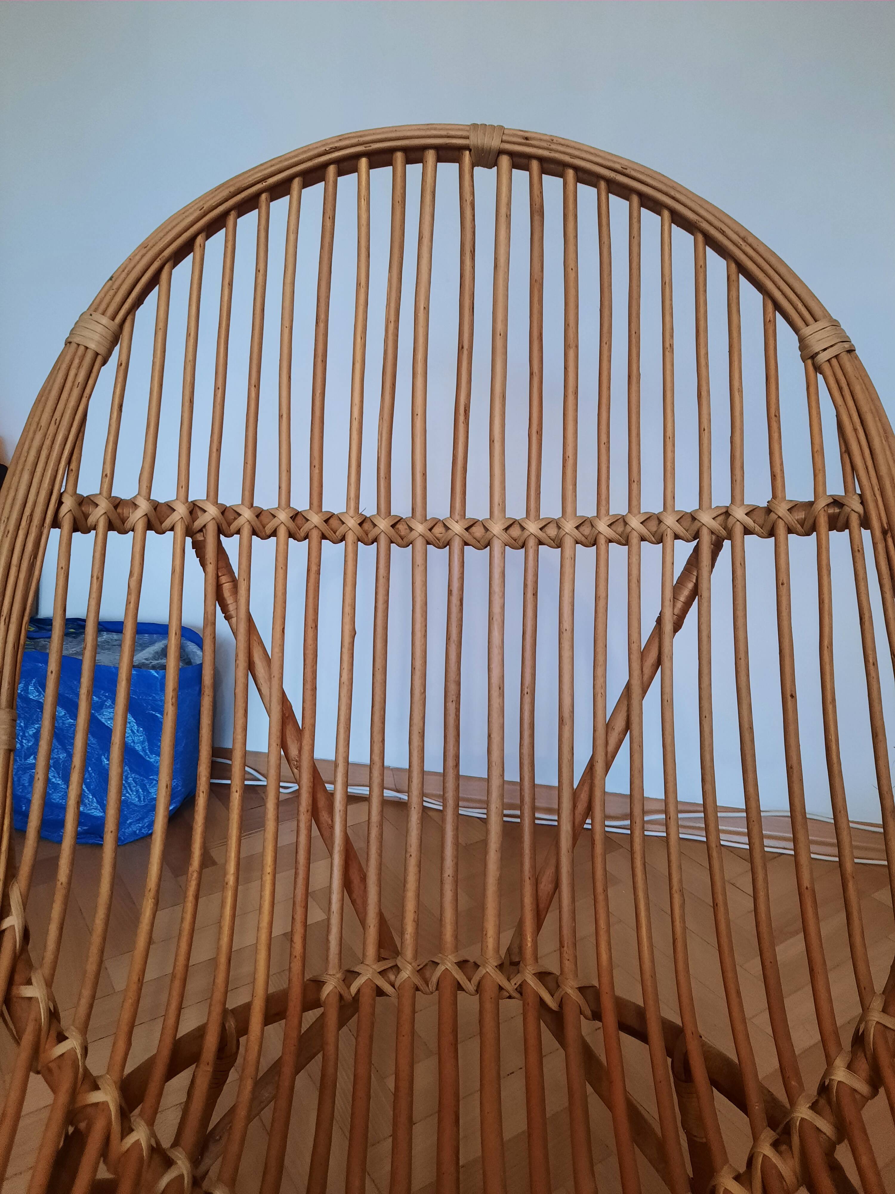 Rattan basket armchair