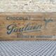 wooden storage box, Poulain chocolate