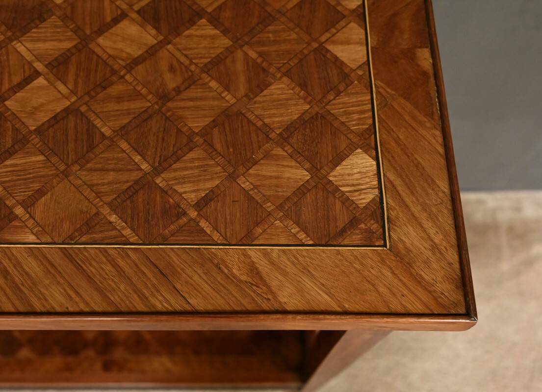 Mahogany marquetry coffee table, Louis XVI style – 1920