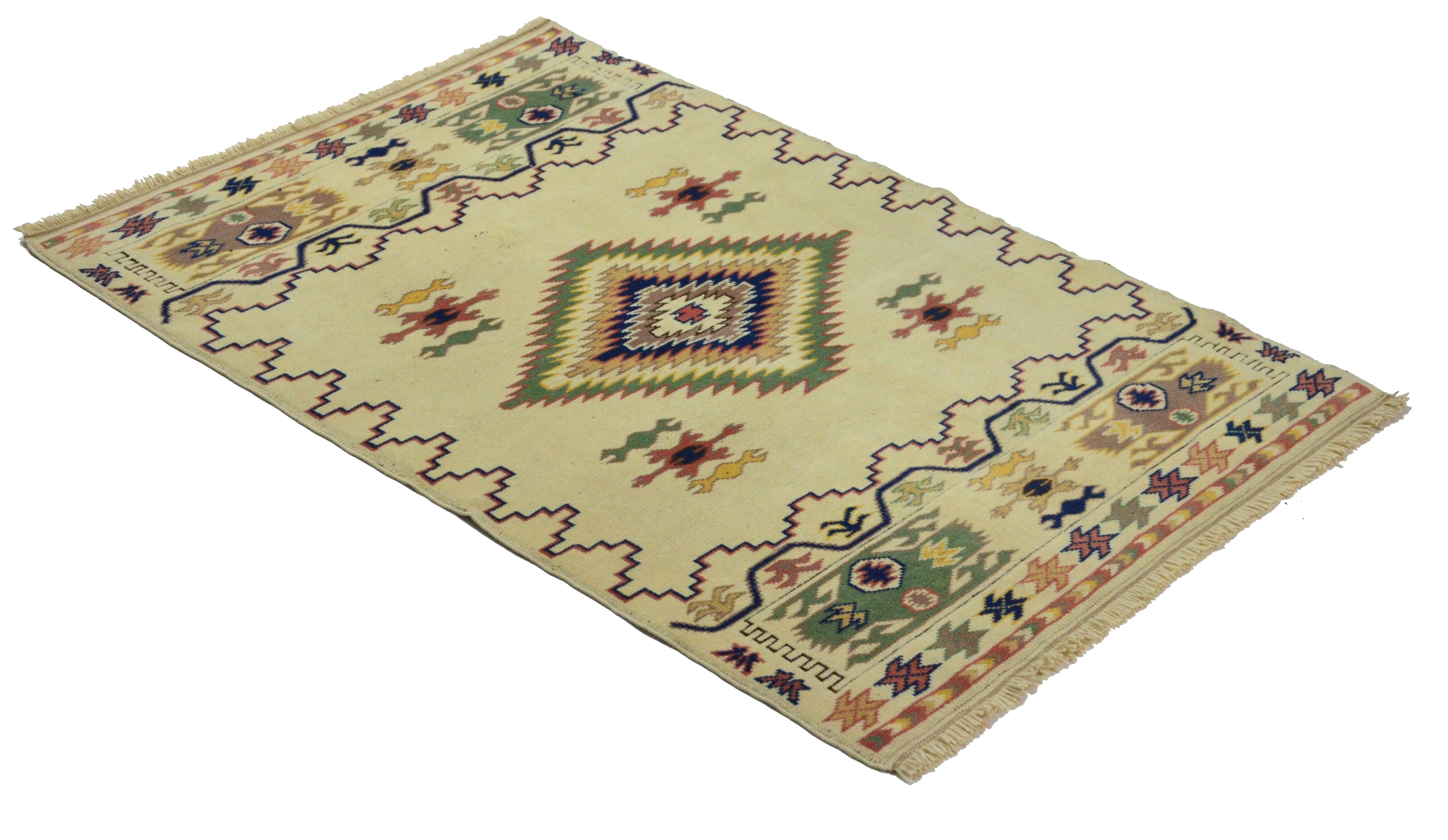 Anatolian handmade vintage rug 169 cm x 107 cm