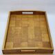 Vintage scandinavian serving tray in marquetry wood