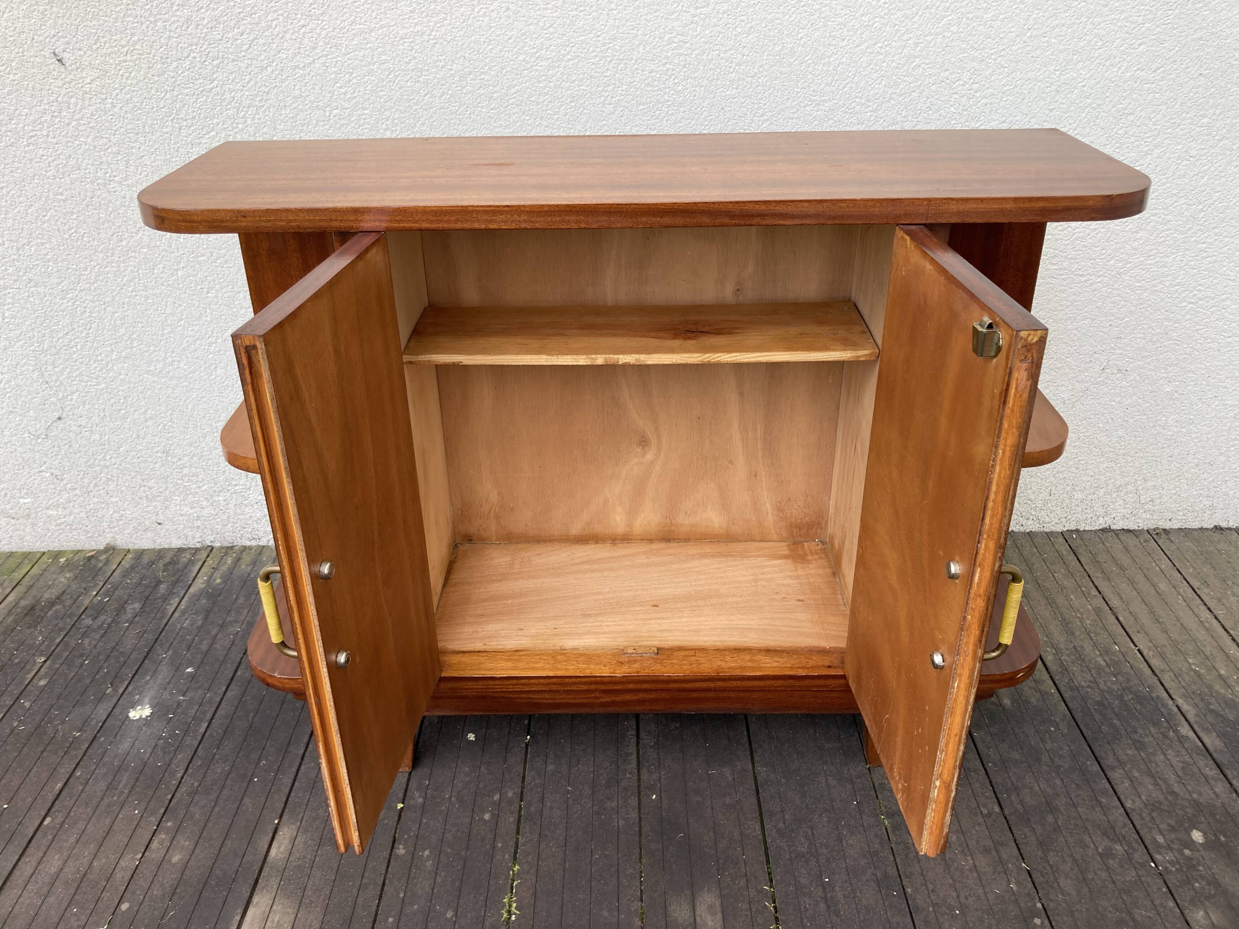 Vintage mahogany bar cabinet with marquetry