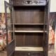 Renaissance style hunting lodge library in carved oak circa