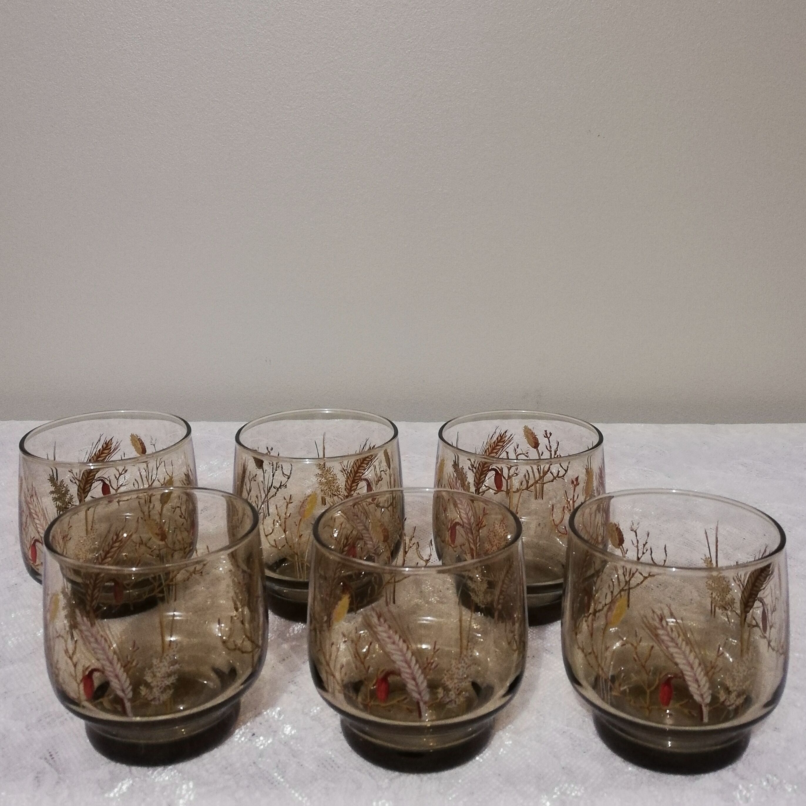 6 verres vintage 14cl décor "épis de blé"