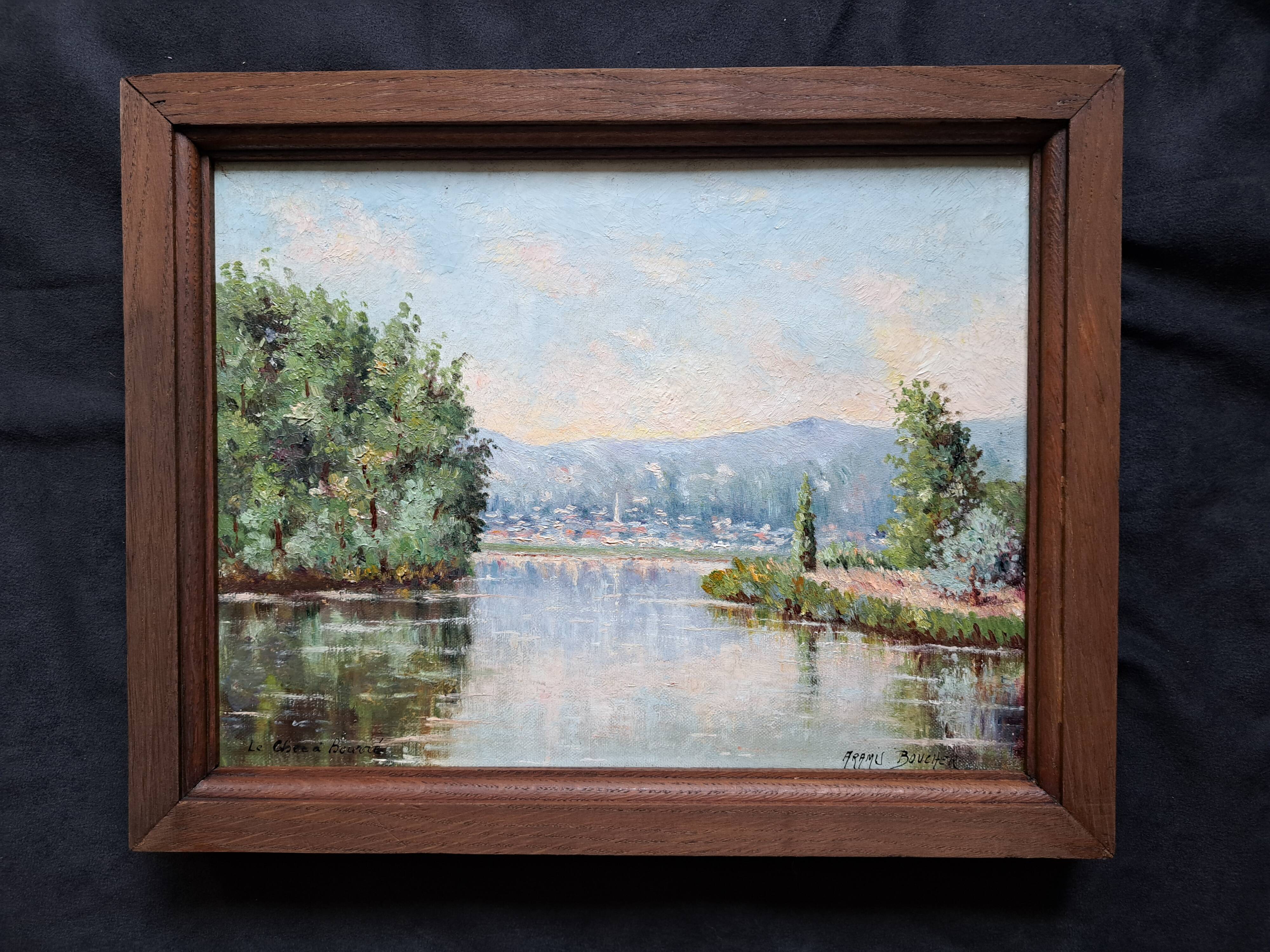 Lot of 2 units in perfect condition: 1 painting signed andré anglade + 1 painting signed aramis boucher