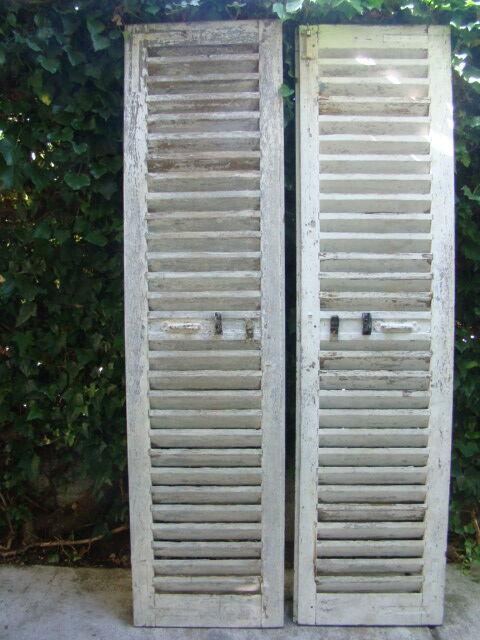 Old wooden slatted shutters