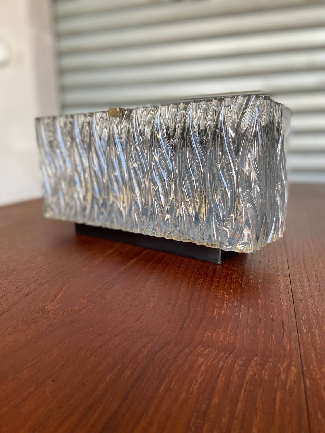 3 molded glass sconces 1950