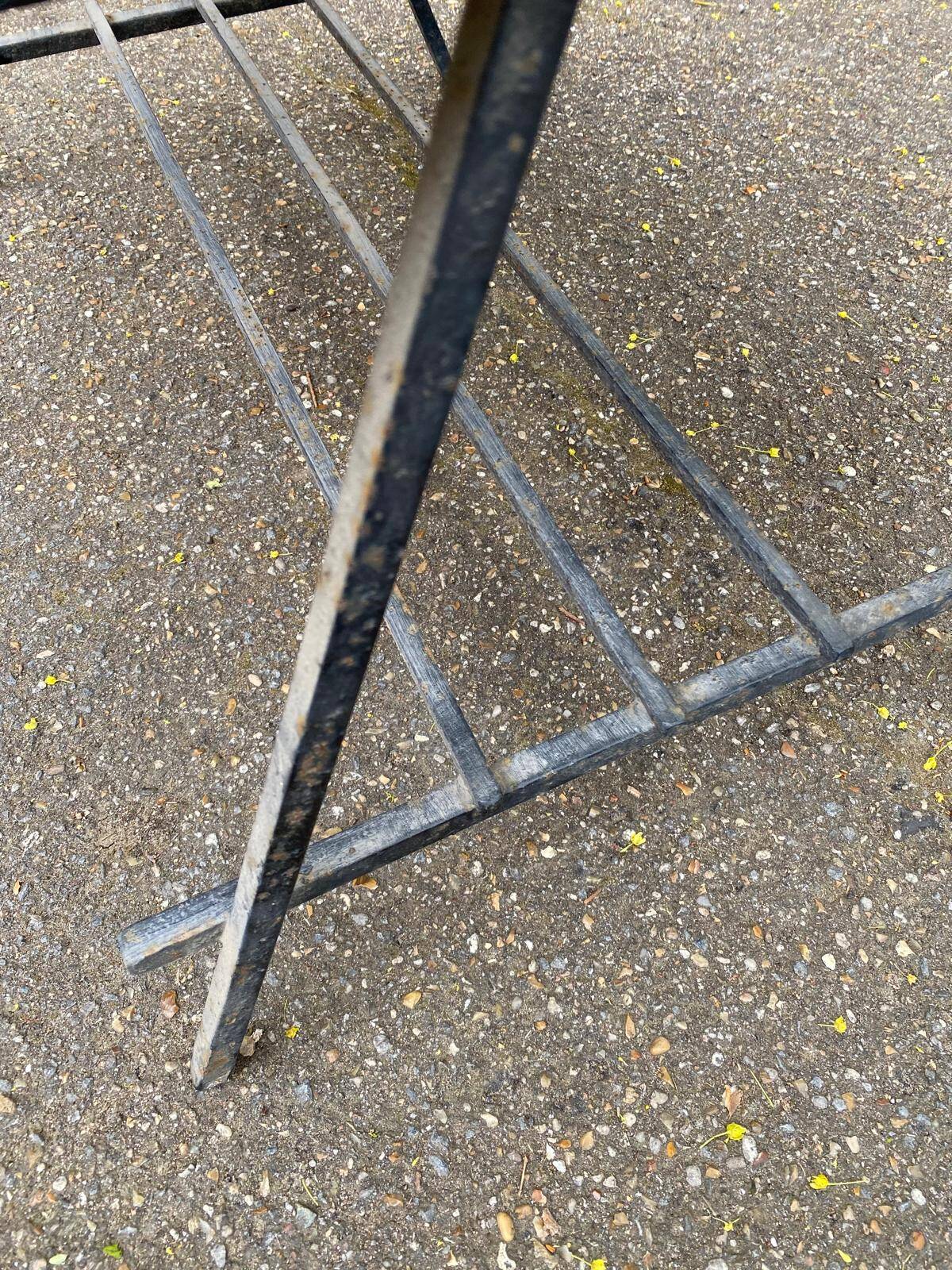 Vintage rectangular coffee table with ceramic inlaid flowers and steel.