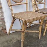 Set of chairs and cannate armchairs of bistro terasse de bar