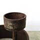 Imposing brutalist wrought iron candlestick "spear", signed, 1950s.