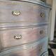 Antique English wooden commode with mirror.